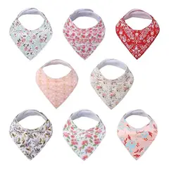 GENERICO - Baberos Bandana Algodón Orgánico Ajustables Hipoalergénicos