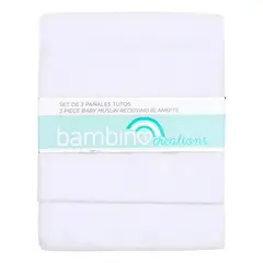GENERICO - Manta Recibidora Muselina Algodón Blanco Bebé Set de 3
