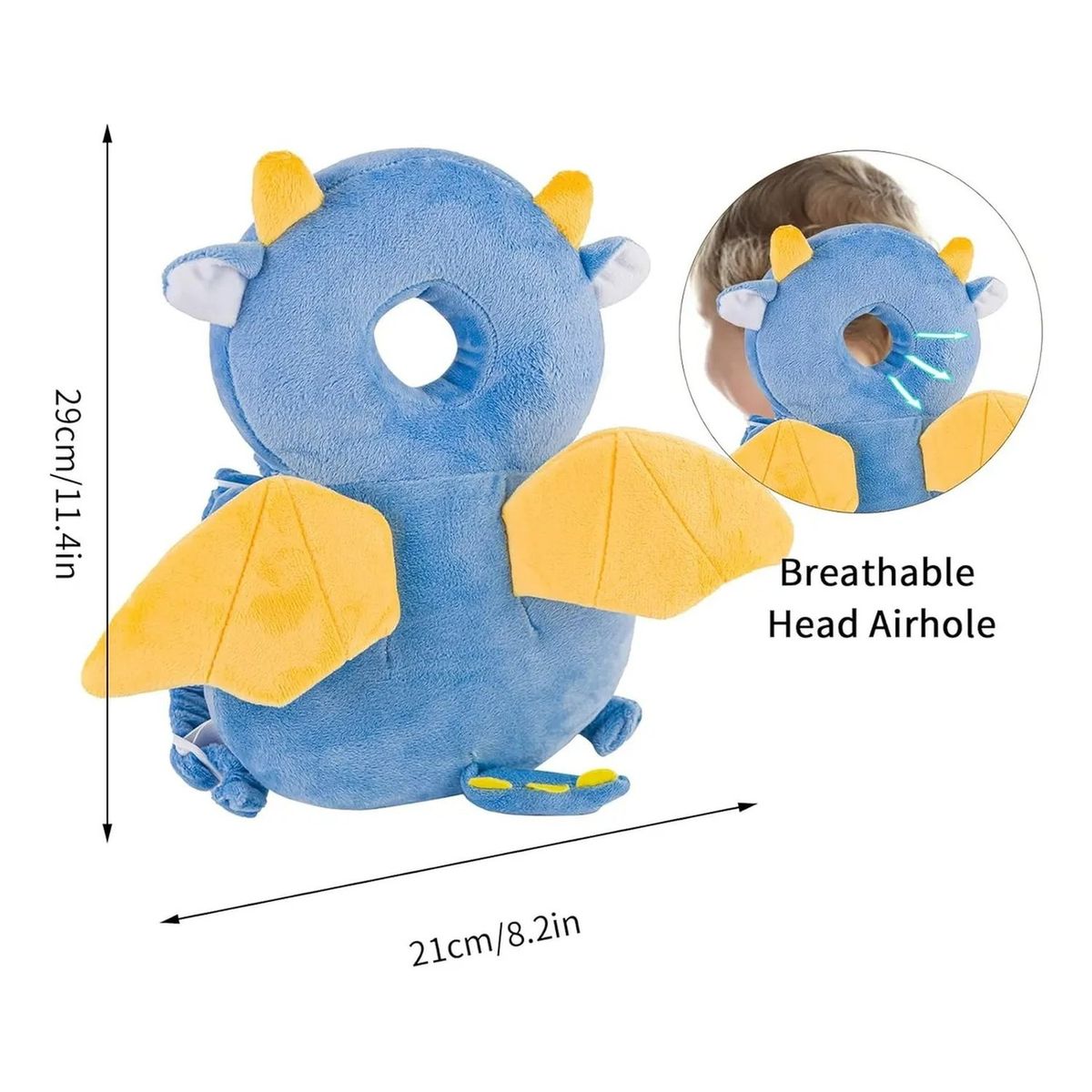 GENERICO - Cojín Protector Anticaídas Bebé Ajustable Cristal Velvet Azul