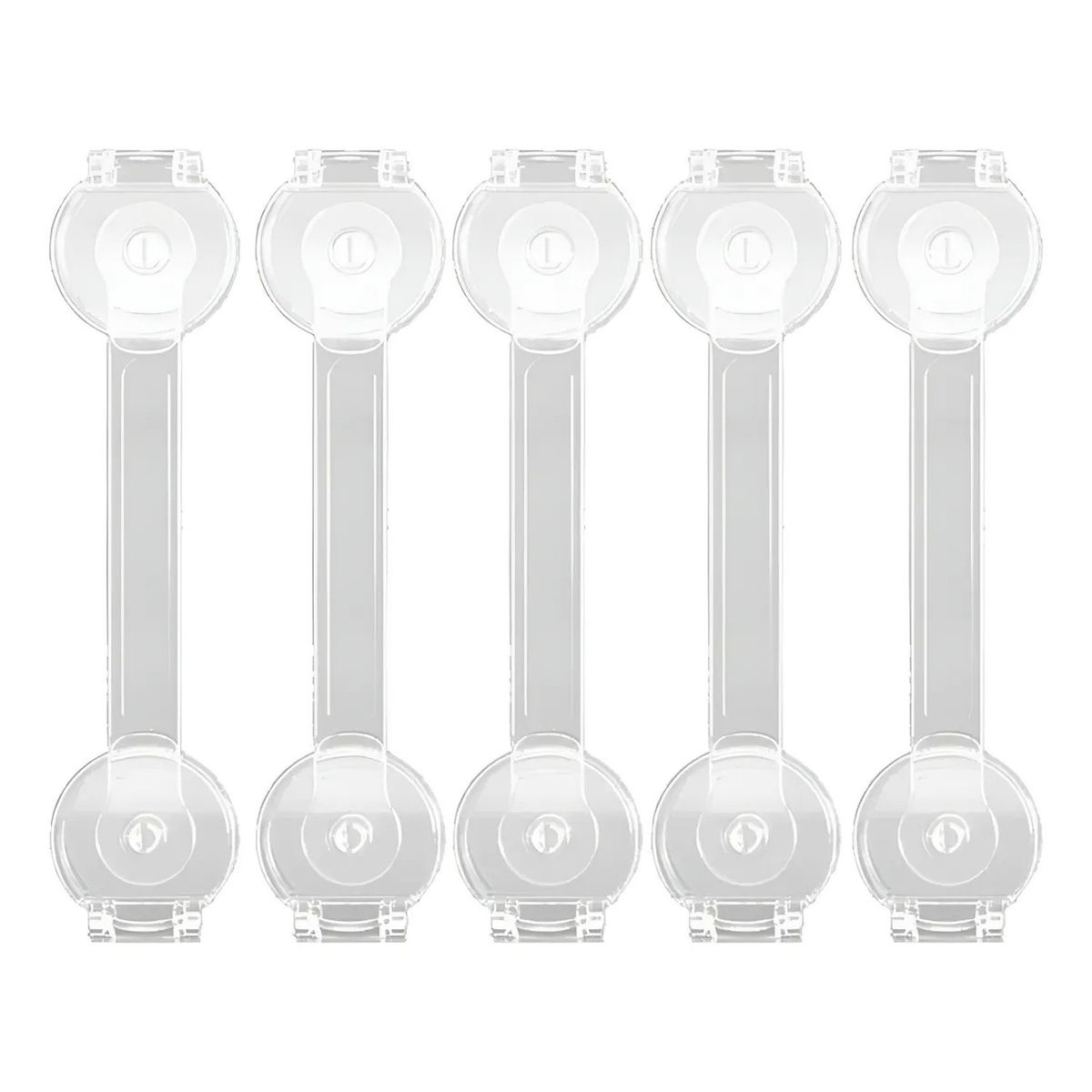 GENERICO - Cierre de Seguridad para Muebles Plástico Transparente Pack de 5