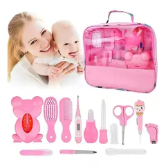 GENERICO - Kit de Cuidado Personal para Bebé Rosa Portátil 13 Piezas
