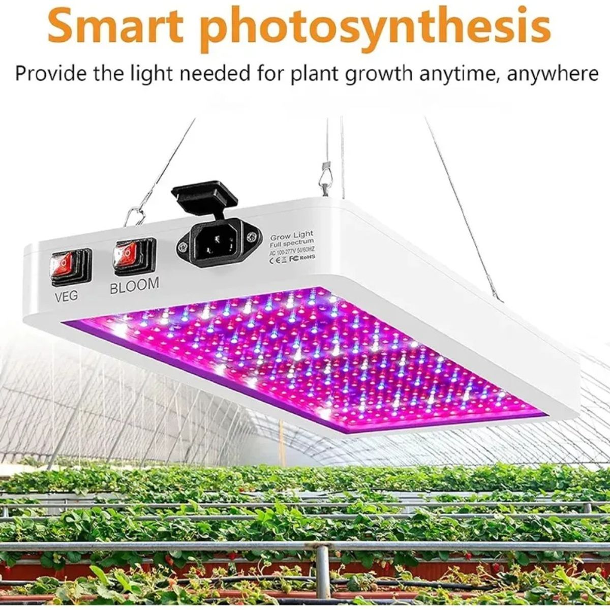 RIOVEO - 2000w Lámpara 312 Led Full Spectrum Grow Invernadero Plantas Blanco