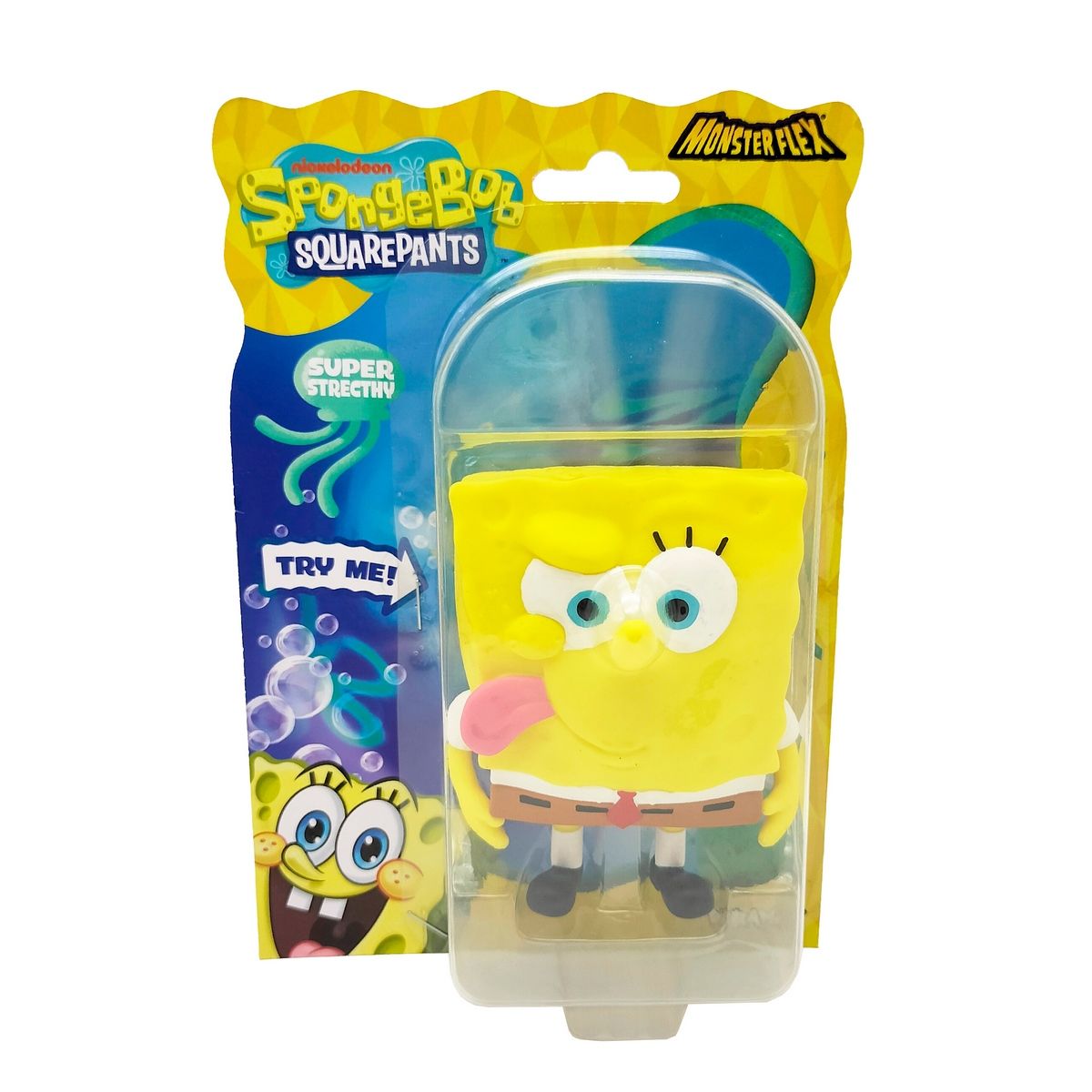ANSALDO - Figura Stretch Goma 11 A 15 Cm - Bob Esponja Lengua Afuera