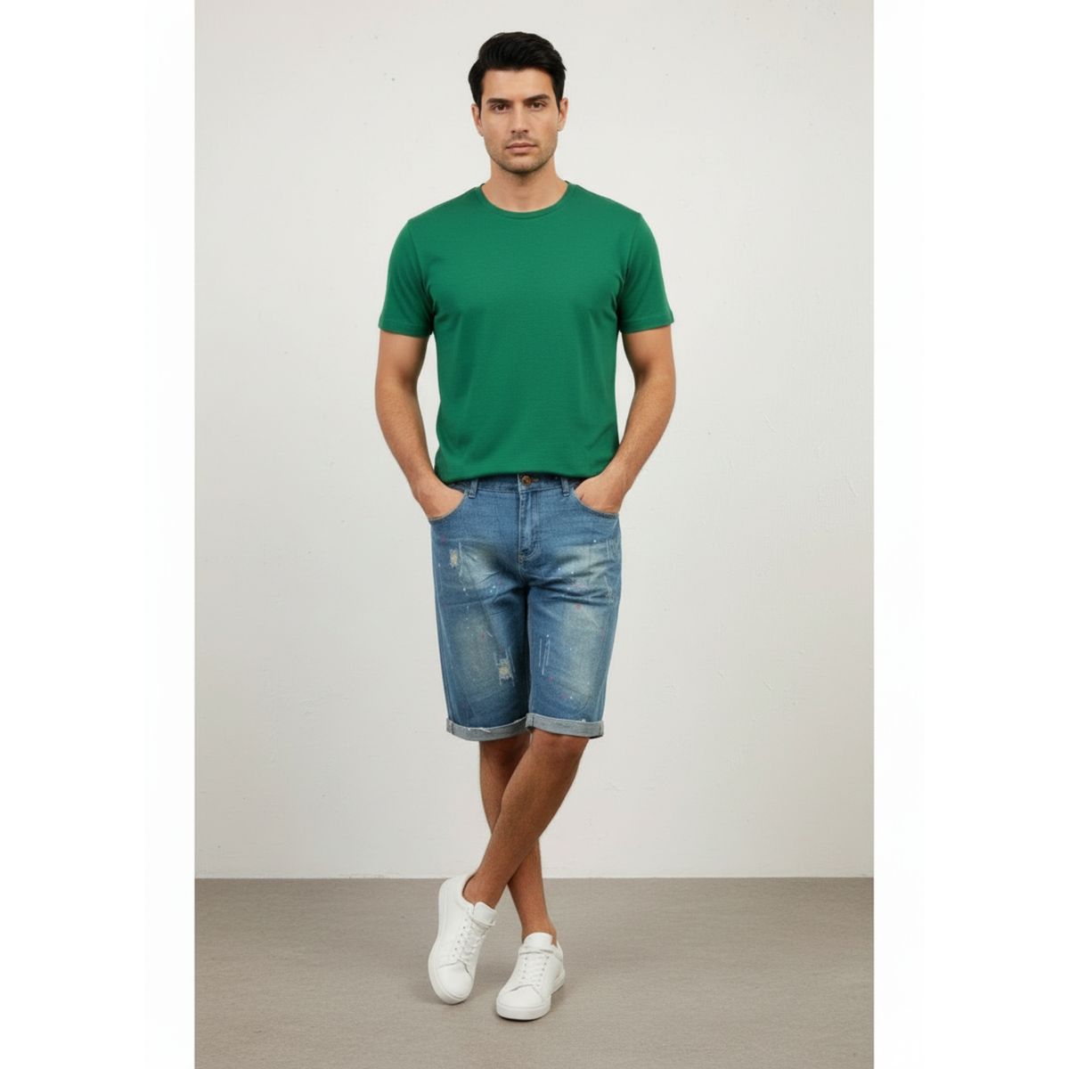 LIKE SHOP - Short Bermuda Jeans Hombre Casual Urbano Tendencia A2056