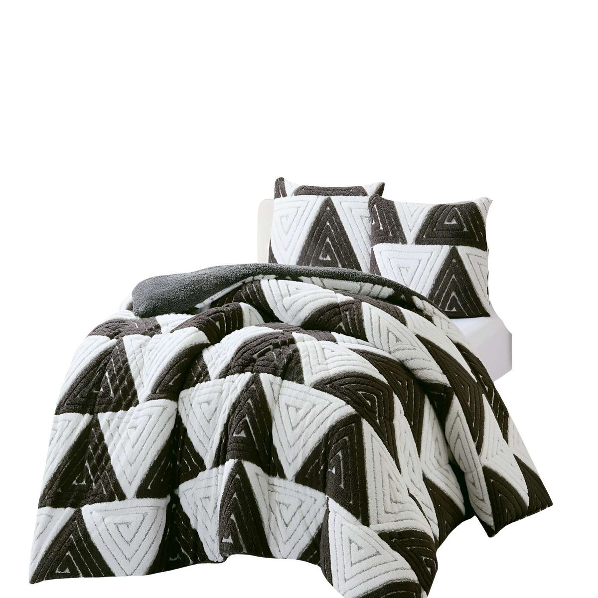 GENERICO - COBERTOR DE JACQUERD CUTTING 2 PLAZAS COLOR BLANCO CON CAFÉ