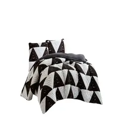 GENERICO - COBERTOR DE JACQUERD CUTTING 2 PLAZAS COLOR BLANCO CON NEGRO