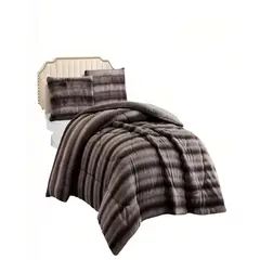 GENERICO - COBERTOR IMITACION DE PIEL DE CONEJO CON DISEÑO 2PLAZA COLOR MARRON