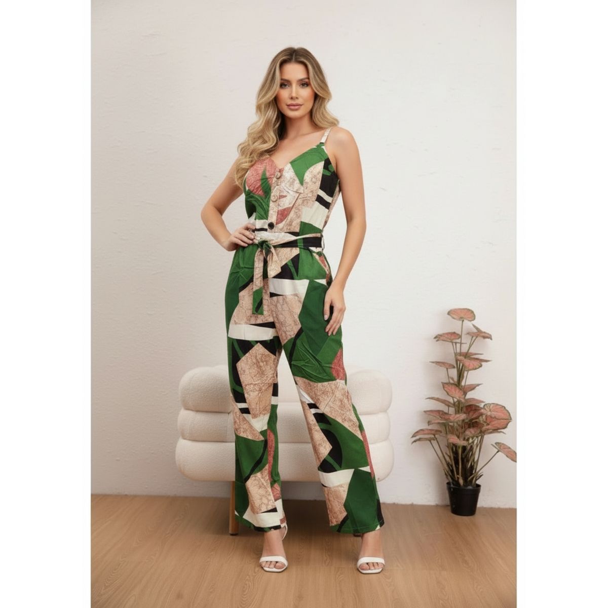 LIKE SHOP - Enterito Mujer Largo Escote V Diseños Casual Fiesta Pabilos A960