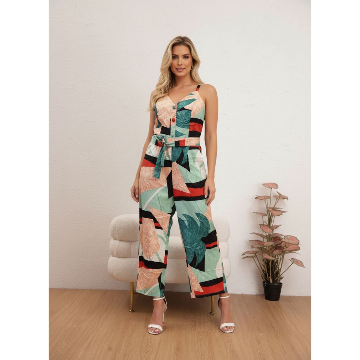 LIKE SHOP - Enterito Mujer Largo Escote V Diseños Casual Fiesta Pabilos A960