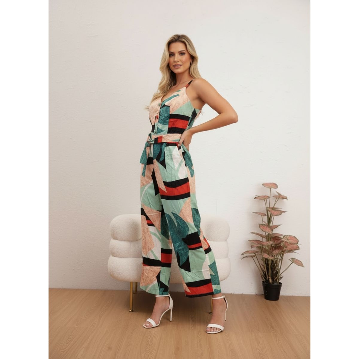 LIKE SHOP - Enterito Mujer Largo Escote V Diseños Casual Fiesta Pabilos A960