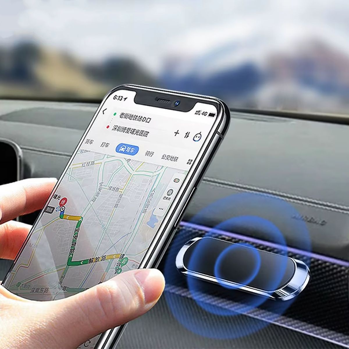OEM - Soporte Teléfono Para Auto Porta Celular Con Imán Magnético Negro