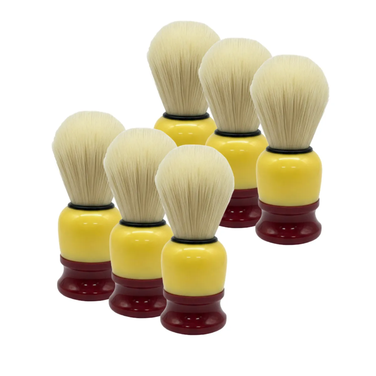 EKOL TACTICA MILITAR - Pack 6 Brochas Hisopo De Madera Para Barba - Peluquería Barbería