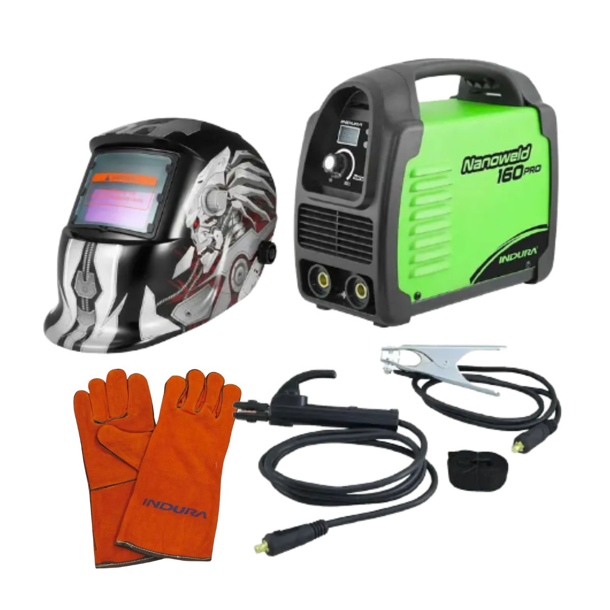 INDURA - kit Soldadora Indura160A+Máscara Fotosensible RBLYE88+Guante