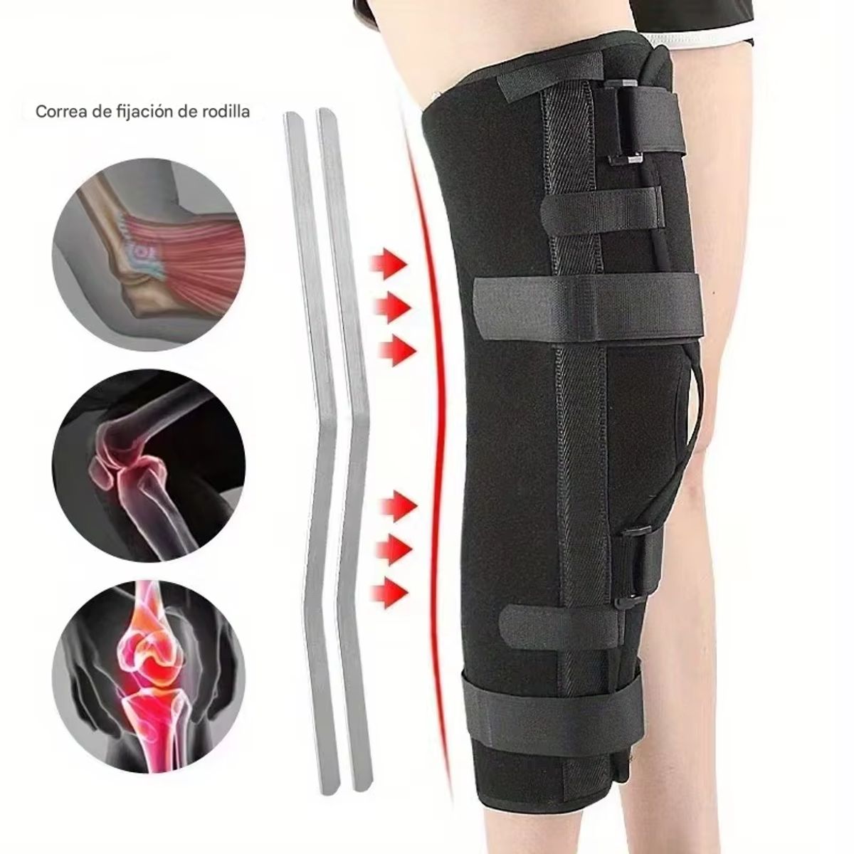 MOVI - Rodillera con Almohadilla de Soporte  Férula Ajustable y Estabilizador de Rodilla (TALLA M)