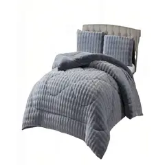 GENERICO - COBERTOR PIEL DE CONEJO IMITACION KING COLOR GRIS CLARO