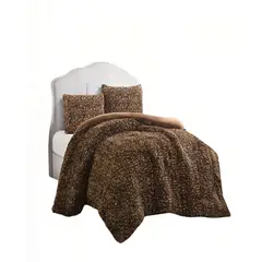 GENERICO - COBERTOR DE PELUDOS CHIPORRO CON DISEÑO 2 PLAZA DE ANIMAL PRINT 2