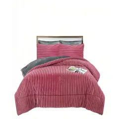 GENERICO - COBERTOR DE LINEARES CON CHIPORRO 2 PLAZA COLOR ROSADO