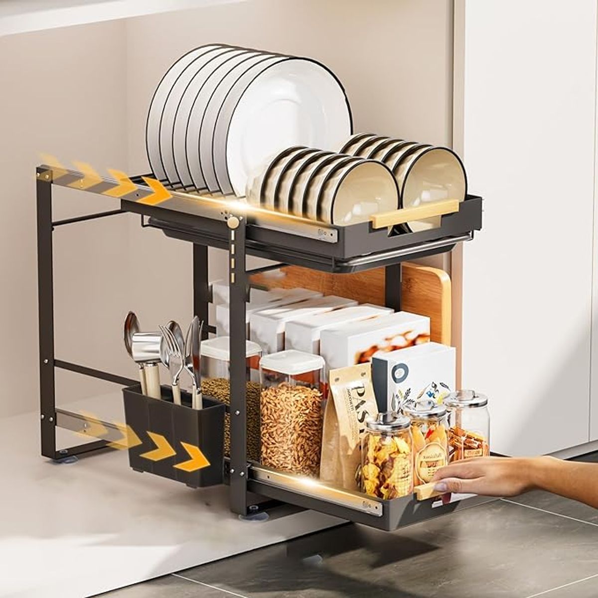 GENERICO - Organizador Deslizable Cocina Estante Multiuso Doble Multinivel
