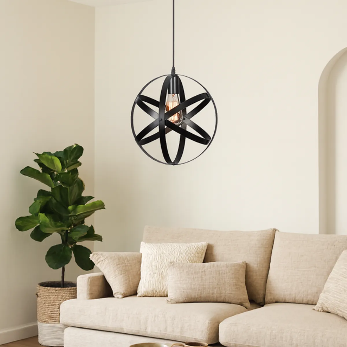 WANT - Lámpara Colgante E27 Vintage estilo Esfera Orbital