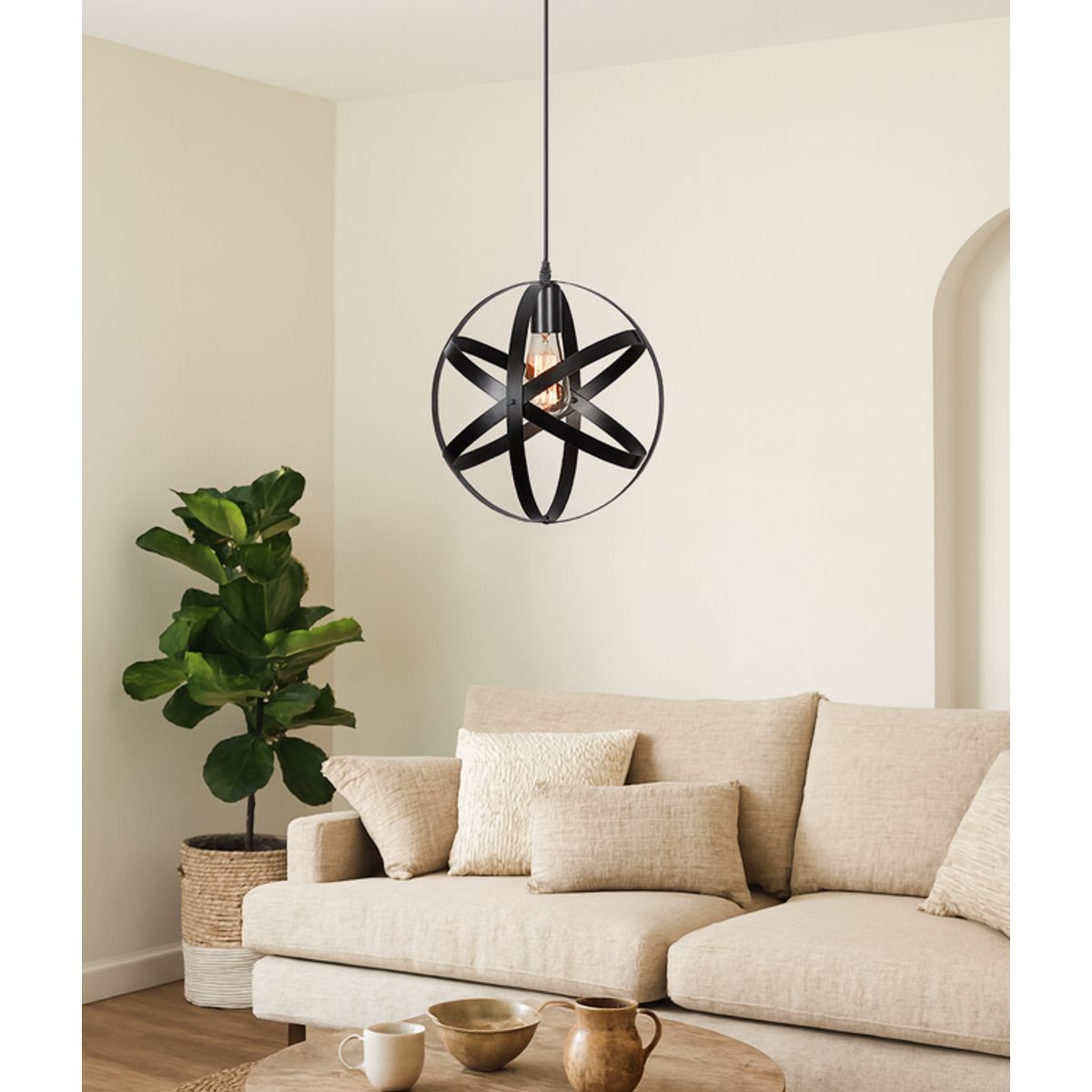 WANT - Lámpara Colgante E27 Vintage estilo Esfera Orbital