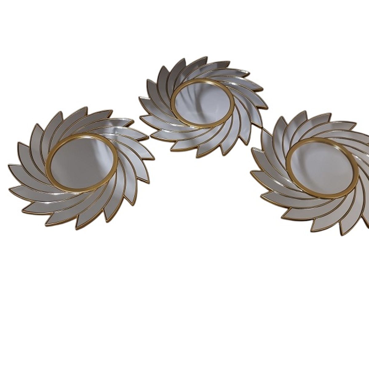 GENERICO - Set de espejos redondos decorativos tipo Rayo