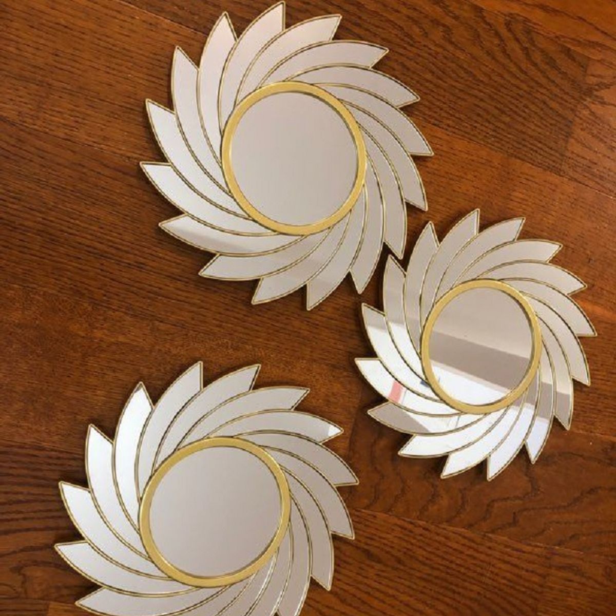 GENERICO - Set de espejos redondos decorativos tipo Rayo