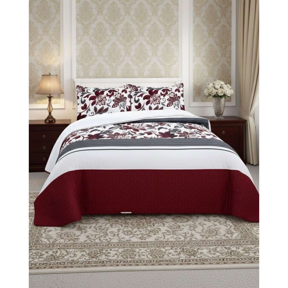 GENERICO - CUBRECAMA QUILT SHERPA PLAZA Y MEDIA 180 X 230 CM_.