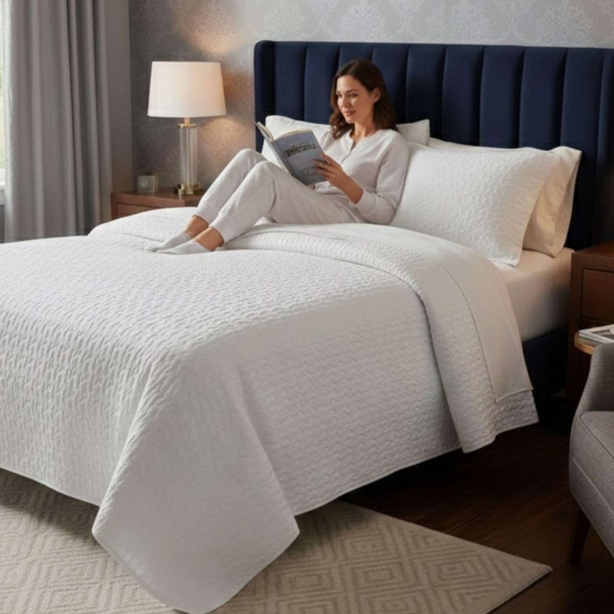 GENERICO - COBERTOR COLCHA QUILT SHERPA KING MEDIDA 250X270 CM
