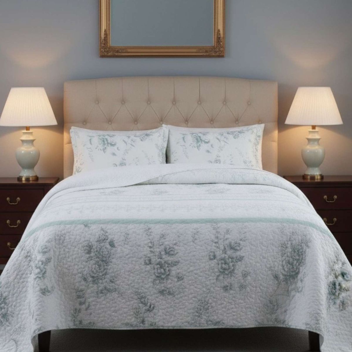 GENERICO - COBERTOR COLCHA QUILT SHERPA KING MEDIDA 250X270 CM_.