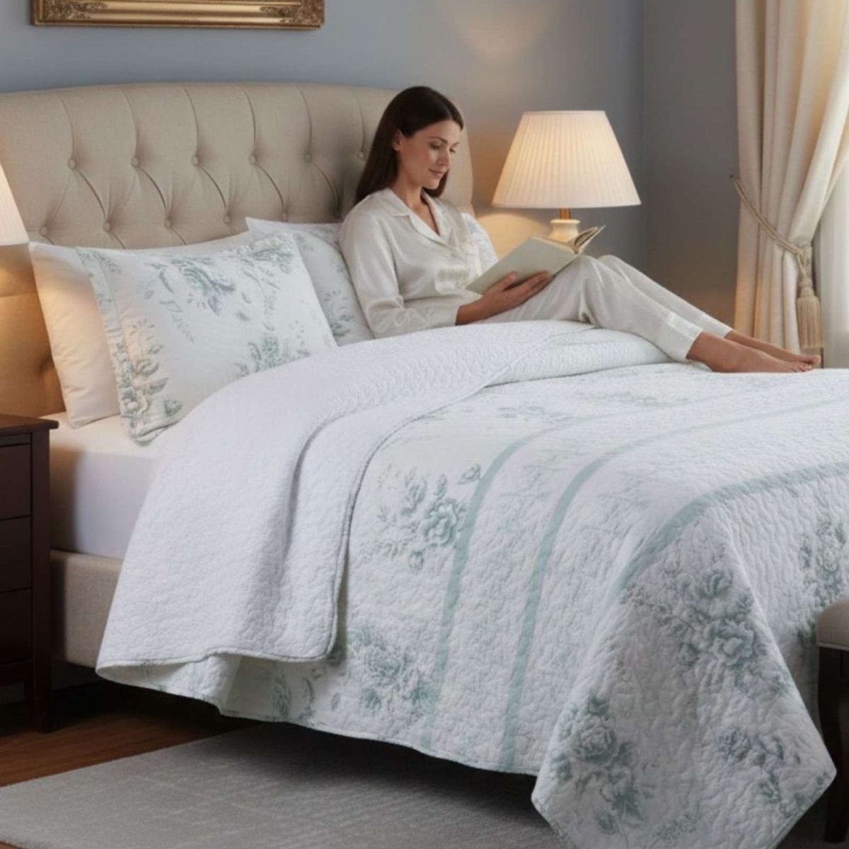 GENERICO - COBERTOR COLCHA QUILT SHERPA KING MEDIDA 250X270 CM_.