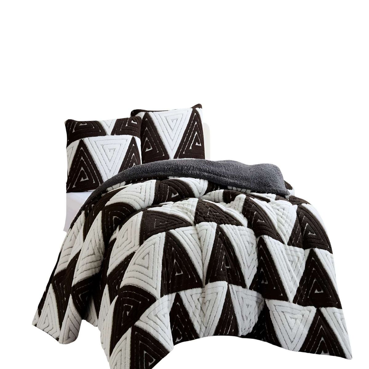 GENERICO - COBERTOR DE JACQUERD CUTTING 2P 230CMX250CM COLOR BLANCO CON NEGRO