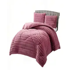 GENERICO - COBERTOR IMITACION DE PIEL DE CONEJO 2P 230CMX250CM COLOR ROSADO