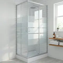 JOYTEK - Shower Rectangular Style Blanco 100x80x198cm Incluye Receptáculo