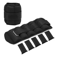 QUICKY - Pesas De Tobillo Tobilleras Peso Ajustable Hasta 3 Kg Set 2 Negro