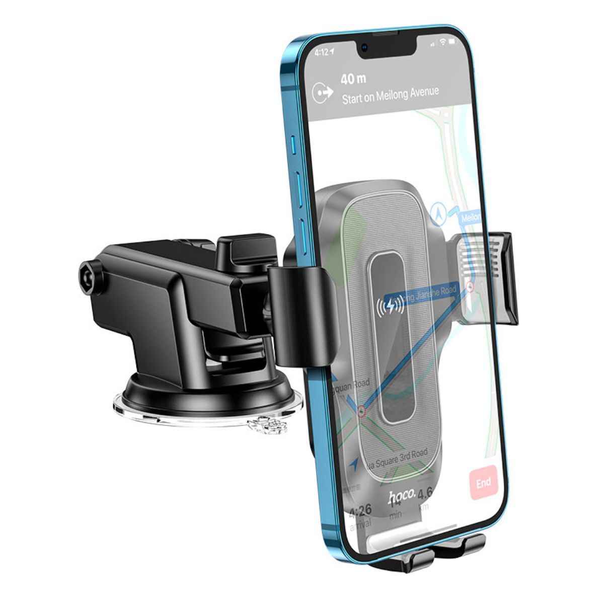 HOCO - Soporte De Auto Con Carga Inalambrica Gravity Quick Charge
