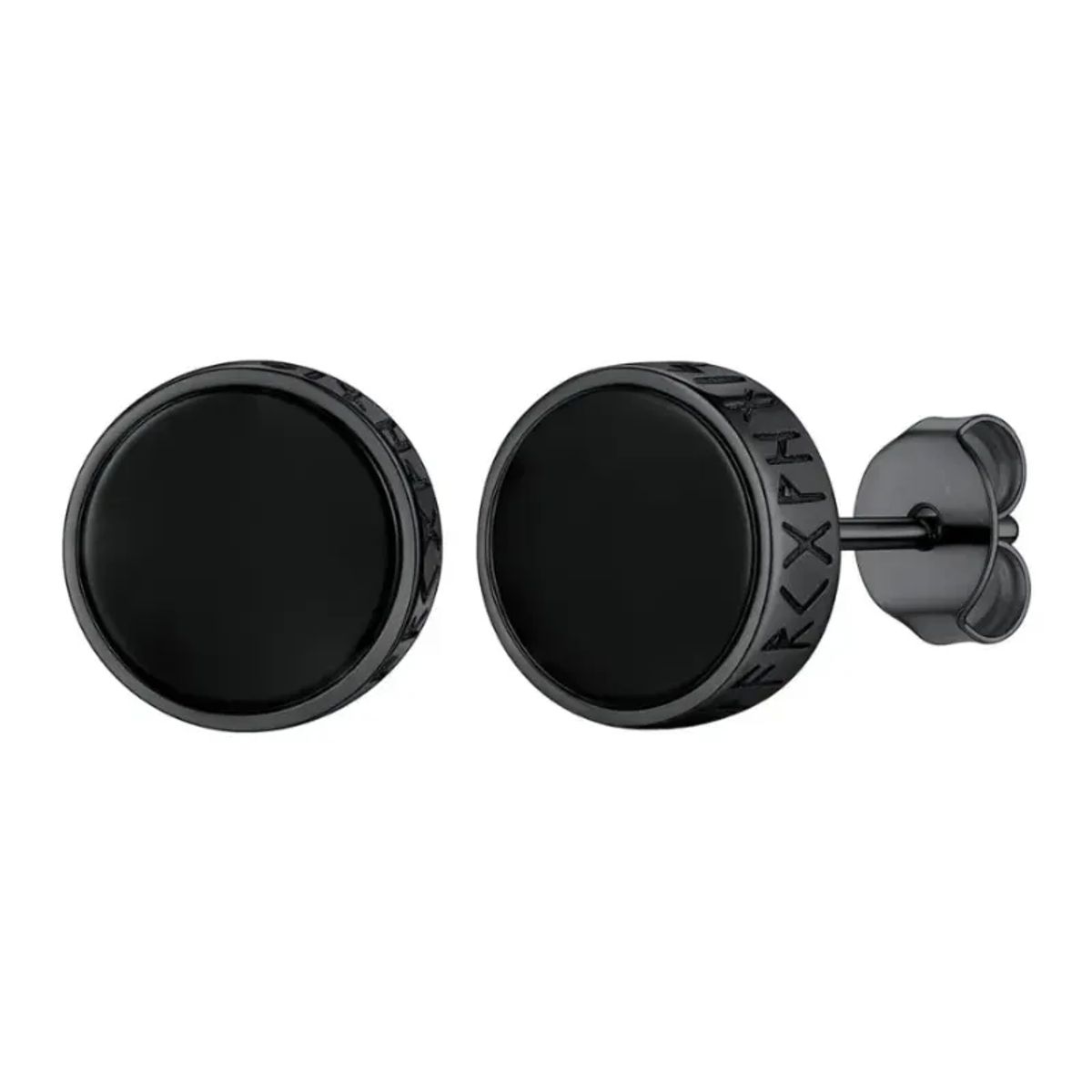 BELIDASHOP - Par Aros Aretes Unisex Acero Inoxidable Hipoalergénicos Para Hombre Y Mujer Color Negro