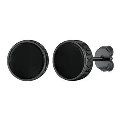 BELIDASHOP - Par Aros Aretes Unisex Acero Inoxidable Hipoalergénicos Para Hombre Y Mujer Color Negro