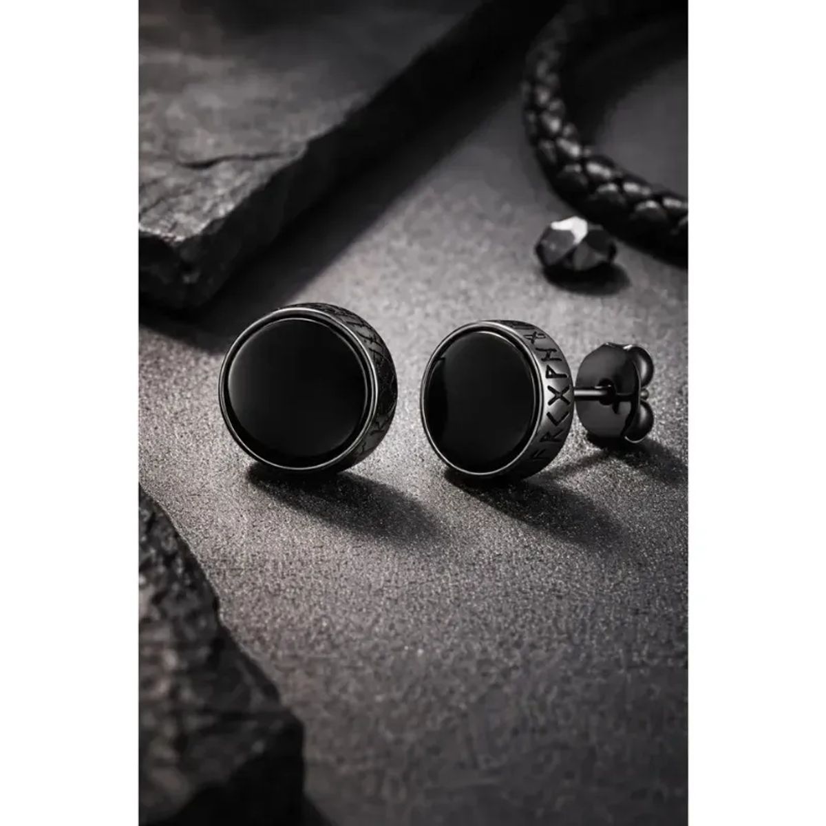 BELIDASHOP - Par Aros Aretes Unisex Acero Inoxidable Hipoalergénicos Para Hombre Y Mujer Color Negro