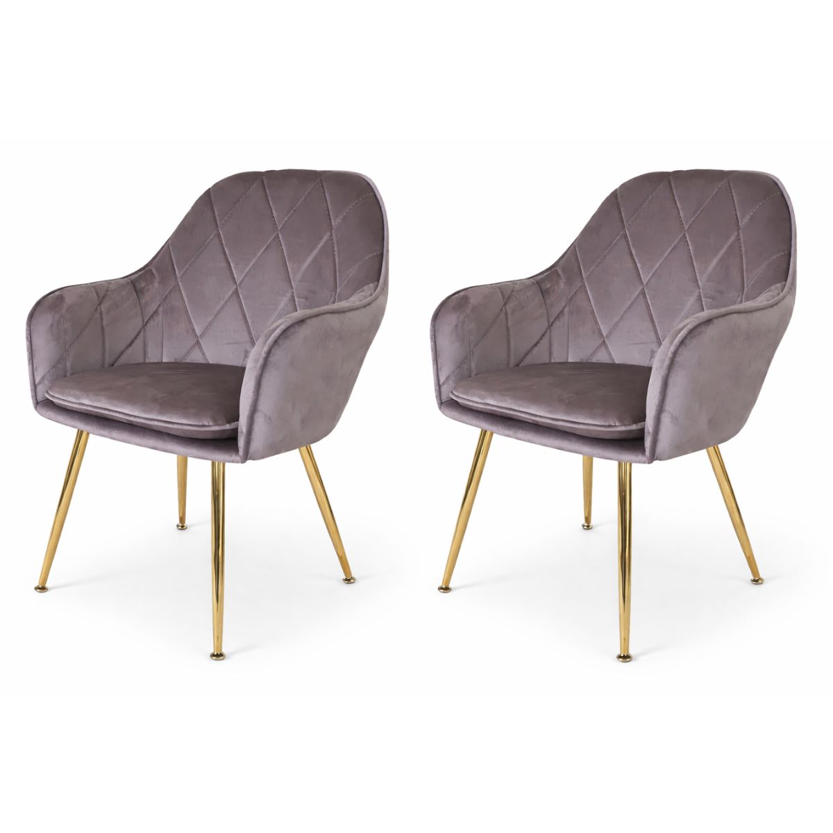 MOBOI - Pack 2 Butacas Sitiales Velvet Diamond Gris