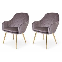 Pack 2 Butacas Sitiales Velvet Diamond Gris