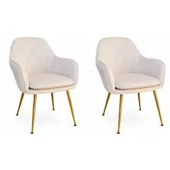 MOBOI - Pack 2 Butacas Sitiales Velvet Diamond Beige