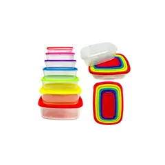 GENERICO - Set 7 Taper Rectangular Potes Plasticos Contenedores Comida Varios