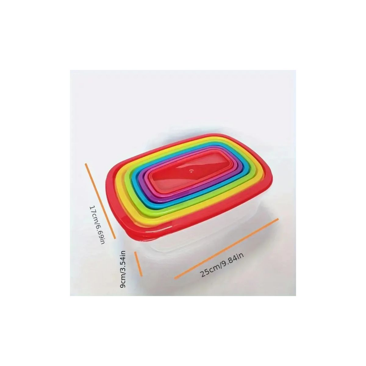 GENERICO - Set 7 Taper Rectangular Potes Plasticos Contenedores Comida Varios