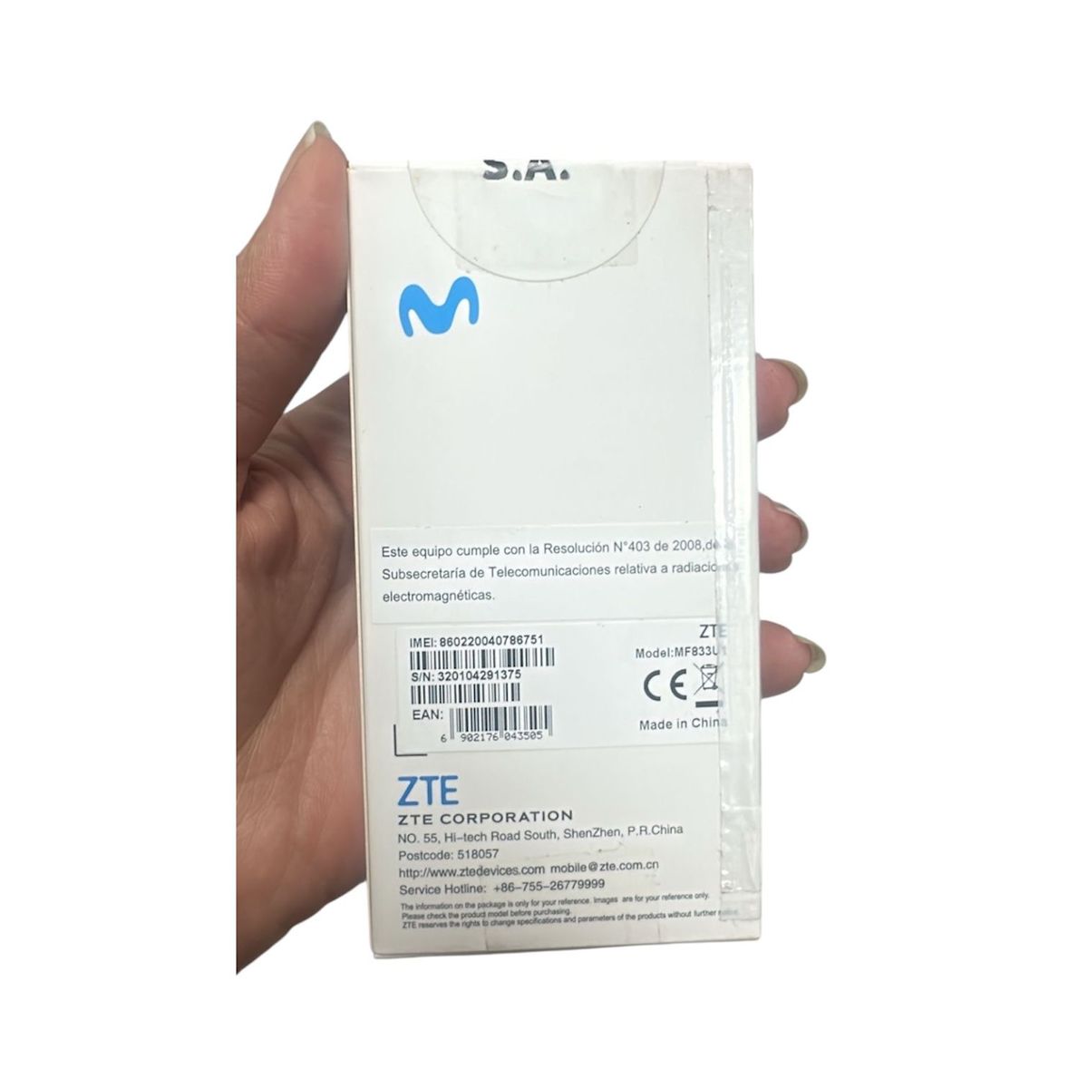 ZTE - MODEM USB ZTE 4G MF833U1 NUEVO BLANCO MOVISTAR