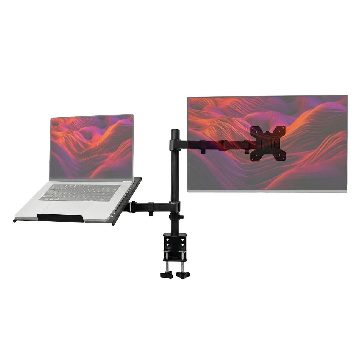 LEVO - Soporte Brazo Doble Monitor Notebook Escritorio Negro LEVO