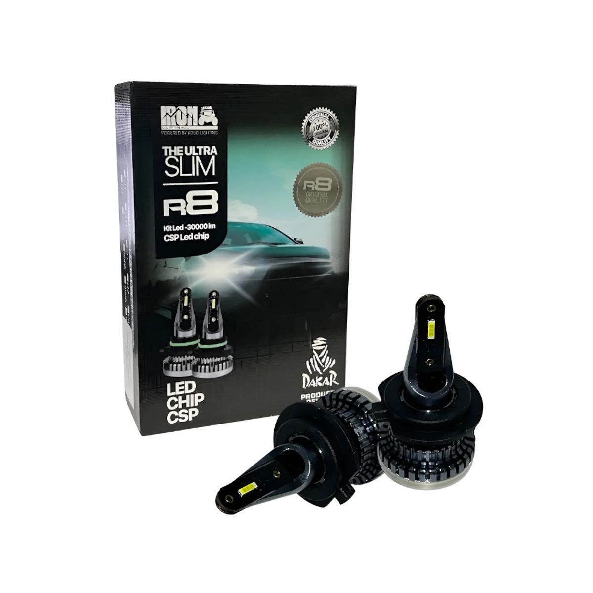 GENERICO - Kit Ampolletas LED Iron Dakar R8 H7 Ultra Slim