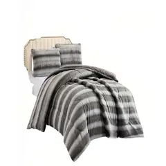 GENERICO - COBERTOR IMITACION DE PIEL DE CONEJO CON DISEÑO2P COLOR GRIS