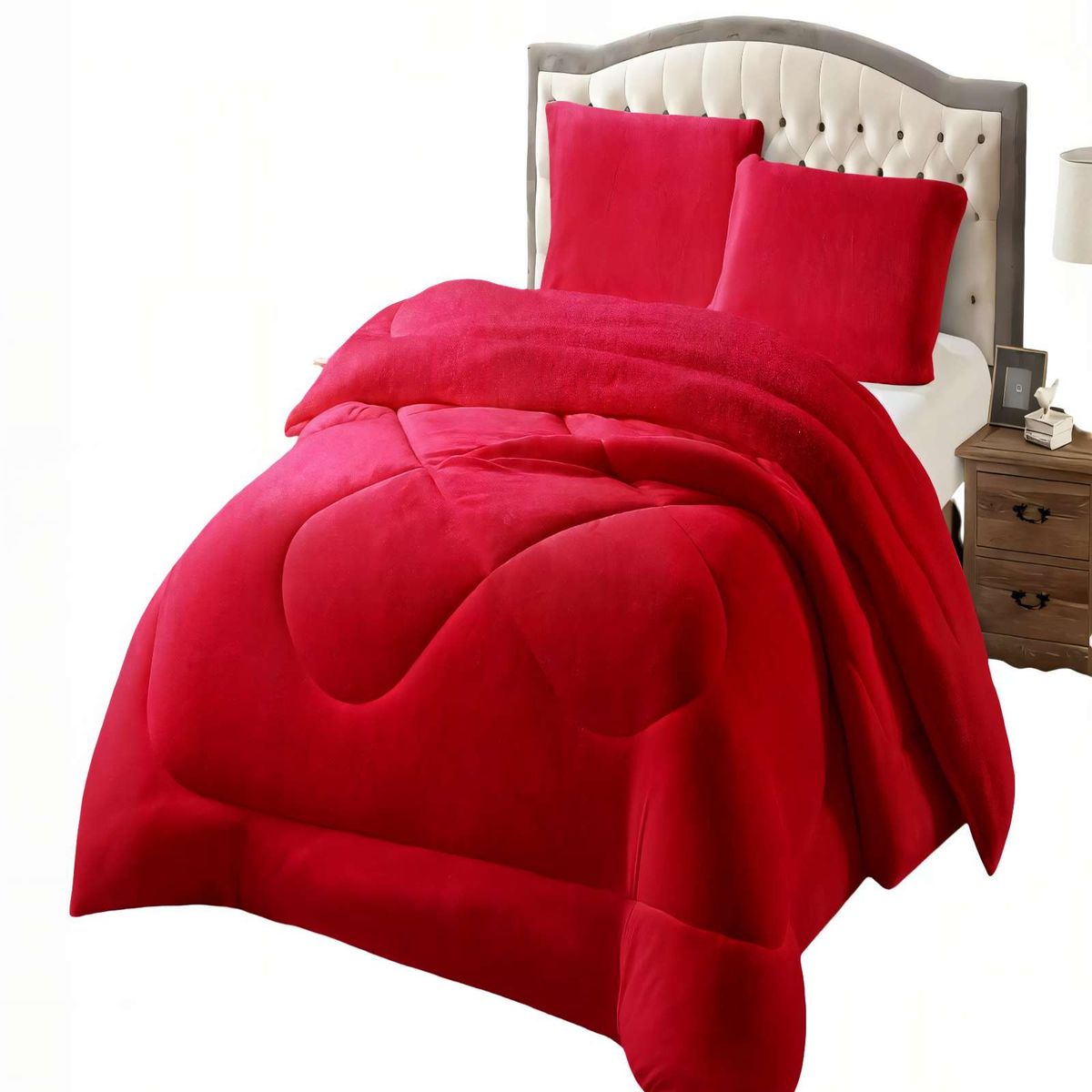 GENERICO - COBERTOR PLUSH CON CHIPORRO 2P COLOR ROJO