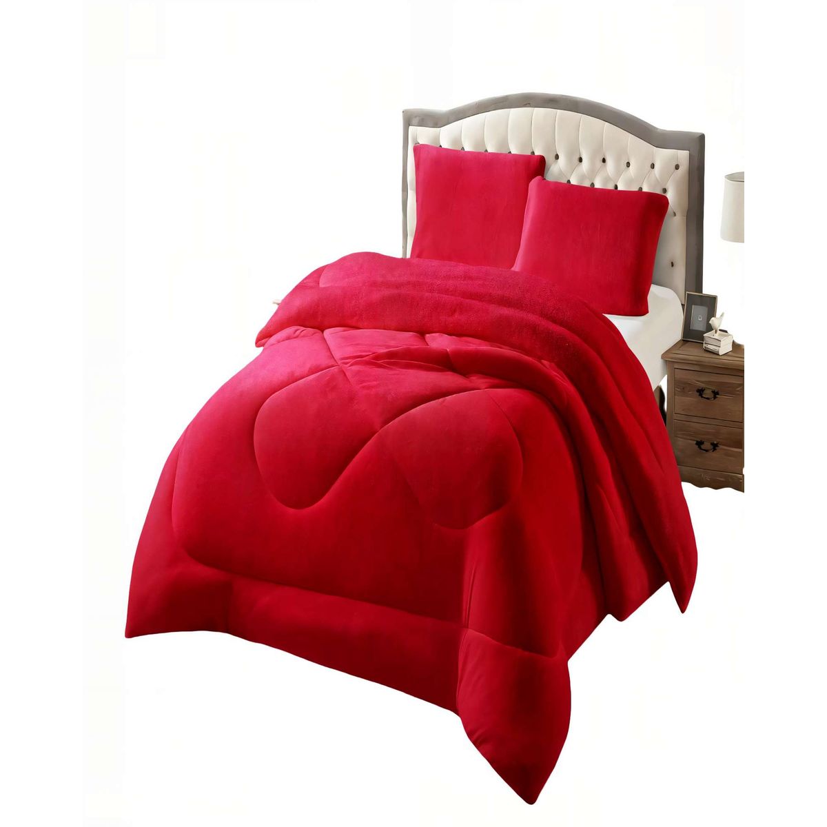 GENERICO - COBERTOR PLUSH CON CHIPORRO 2P COLOR ROJO