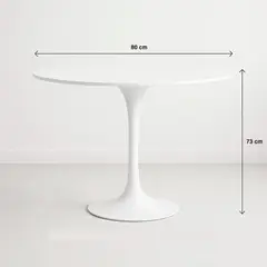 GENERICO - Mesa de Comedor Redonda 80D Negra